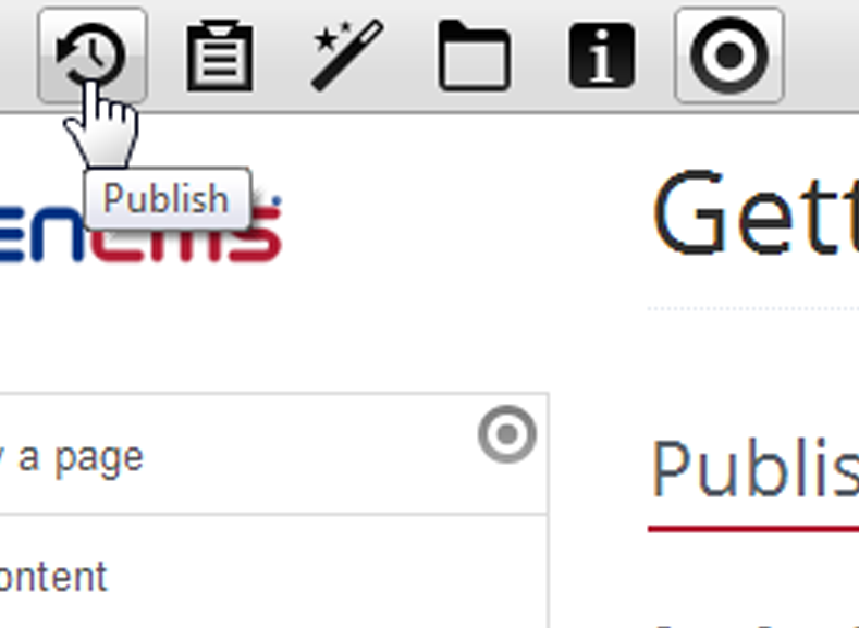 Click on 'Publish' in the toolbar